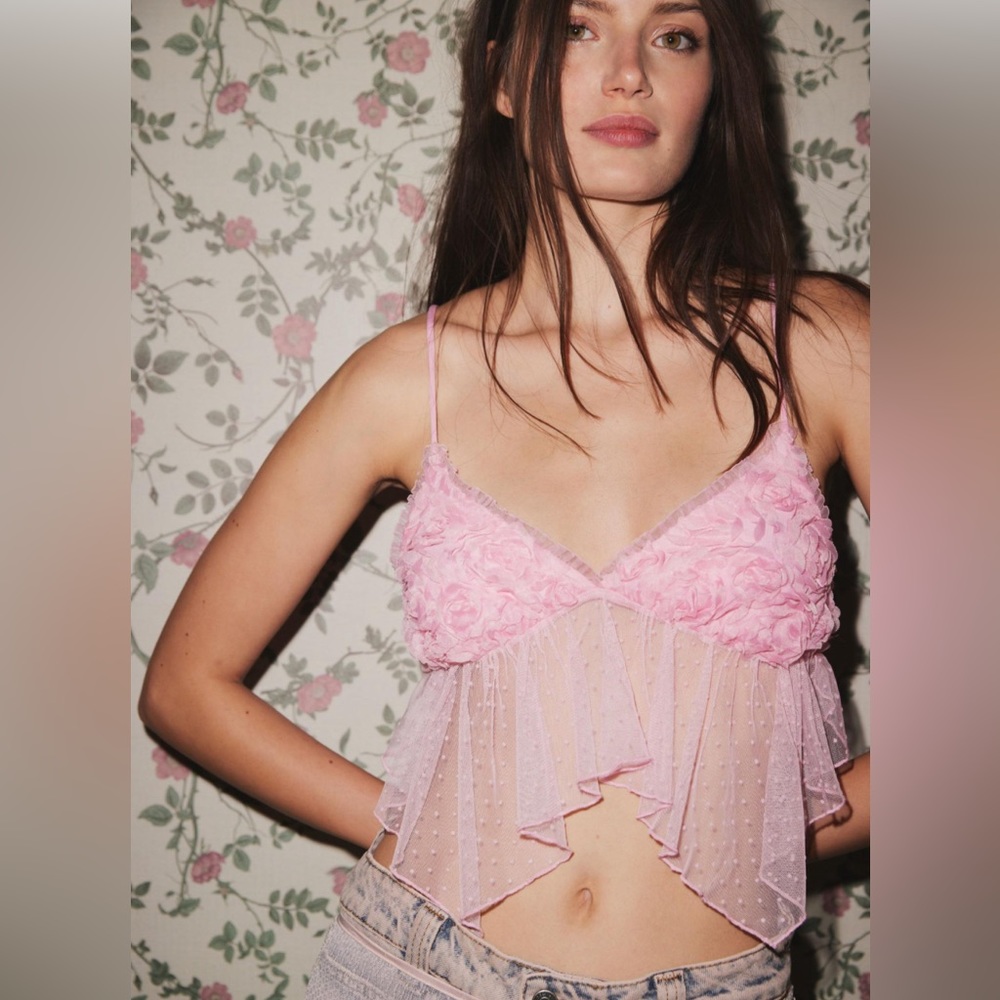 Urban Outfitters Pink Ruffle Top